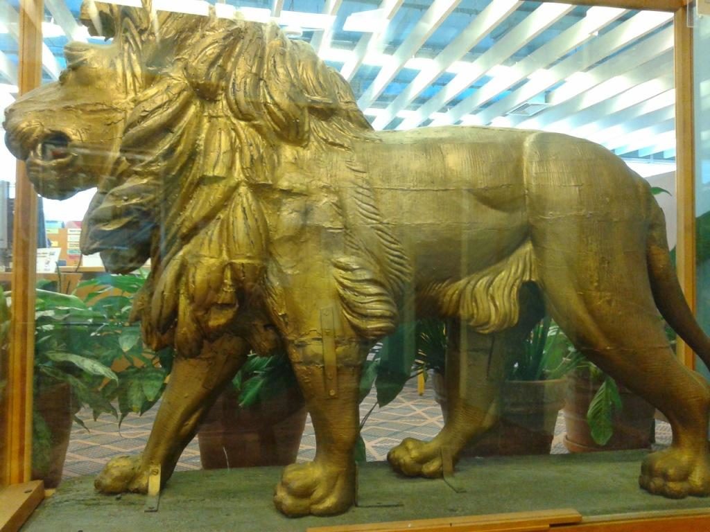 The golden lion, nicknamed "Henry" by library staff, is now located at North York Central Library (Photo: Sarah McCabe)
